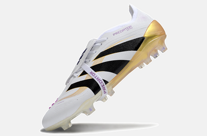 Chuteira Adidas Predator Elite Fold-Over Tongue FG - Branca, Dourada e Preta - imagem 5