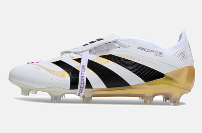 Chuteira Adidas Predator Elite Fold-Over Tongue FG - Branca, Dourada e Preta - imagem 4