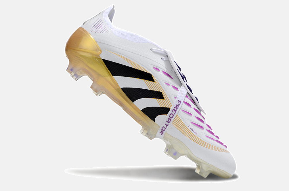 Chuteira Adidas Predator Elite Fold-Over Tongue FG - Branca, Dourada e Preta - imagem 6