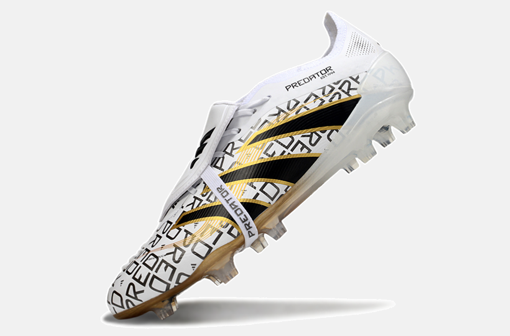 Chuteira Adidas Predator Elite Fold-Over Tongue FG - Branca, Dourada e Vermelha - imagem 5