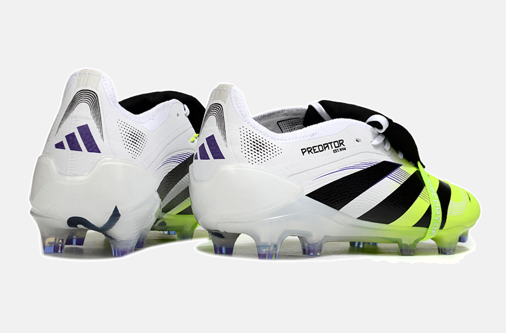 Chuteira Adidas Predator Elite Fold-Over Tongue FG - Branca, Preta e Verde - imagem 7