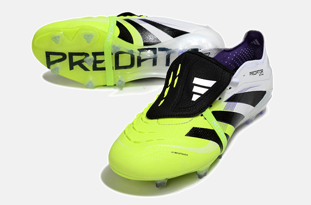 Chuteira Adidas Predator Elite Fold-Over Tongue FG - Branca, Preta e Verde - detalhe