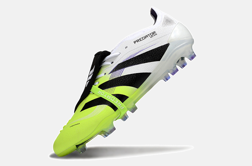 Chuteira Adidas Predator Elite Fold-Over Tongue FG - Branca, Preta e Verde - imagem 5