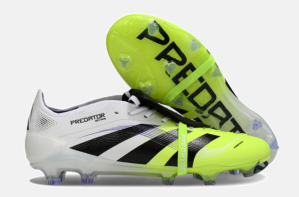 Chuteira Adidas Predator Elite Fold-Over Tongue FG - Branca, Preta e Verde - imagem 8