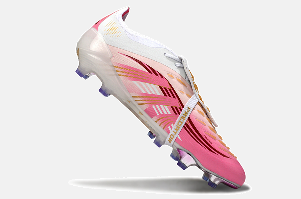 Chuteira Adidas Predator Elite Fold-Over Tongue FG - Branca, Rosa e Roxa - imagem 6