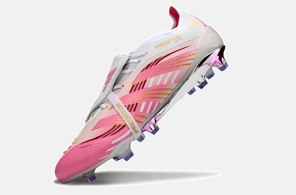 Chuteira Adidas Predator Elite Fold-Over Tongue FG - Branca, Rosa e Roxa - imagem 5