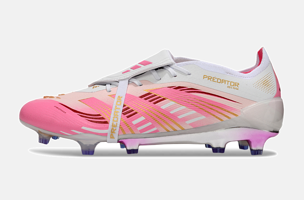 Chuteira Adidas Predator Elite Fold-Over Tongue FG - Branca, Rosa e Roxa - imagem 4