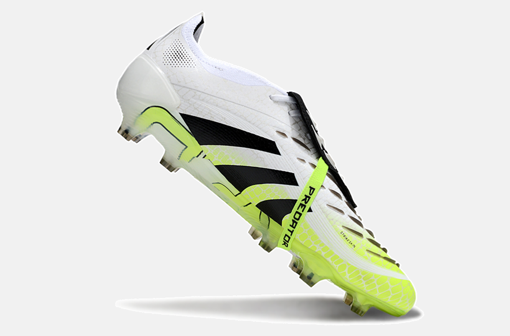 Chuteira Adidas Predator Elite Fold-Over Tongue FG - Branca, Verde e Preta - Radiant Blaze Pack - imagem 6