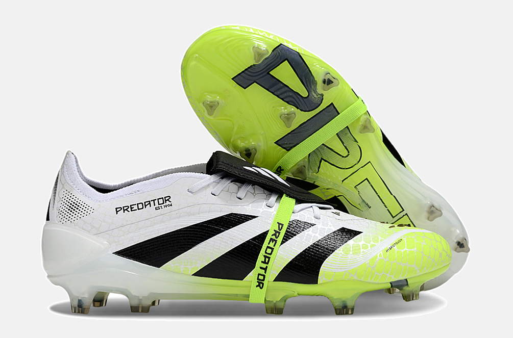 Chuteira Adidas Predator Elite Fold-Over Tongue FG - Branca, Verde e Preta - Radiant Blaze Pack - imagem 8