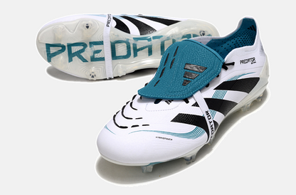 Chuteira Adidas Predator Elite Fold-Over Tongue FG - Branca, Verde e Preta - detalhe