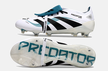 Chuteira Adidas Predator Elite Fold-Over Tongue FG - Branca, Verde e Preta - vista traseira