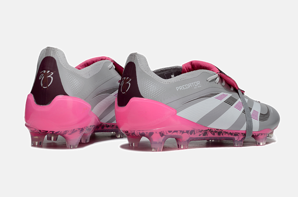 Chuteira Adidas Predator Elite Fold-Over Tongue FG - Cinza, Rosa e Branca - imagem 7