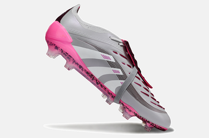 Chuteira Adidas Predator Elite Fold-Over Tongue FG - Cinza, Rosa e Branca - imagem 6