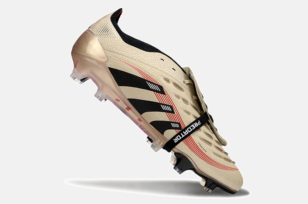 Chuteira Adidas Predator Elite Fold-Over Tongue FG - Dourada, Preta e Vermelha - imagem 6