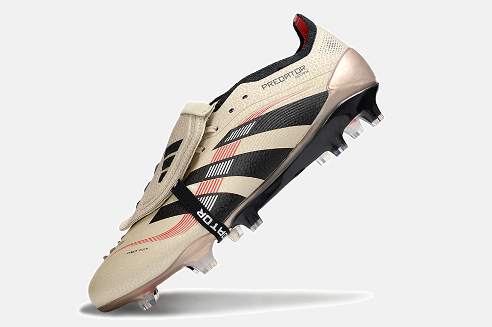 Chuteira Adidas Predator Elite Fold-Over Tongue FG - Dourada, Preta e Vermelha - imagem 5