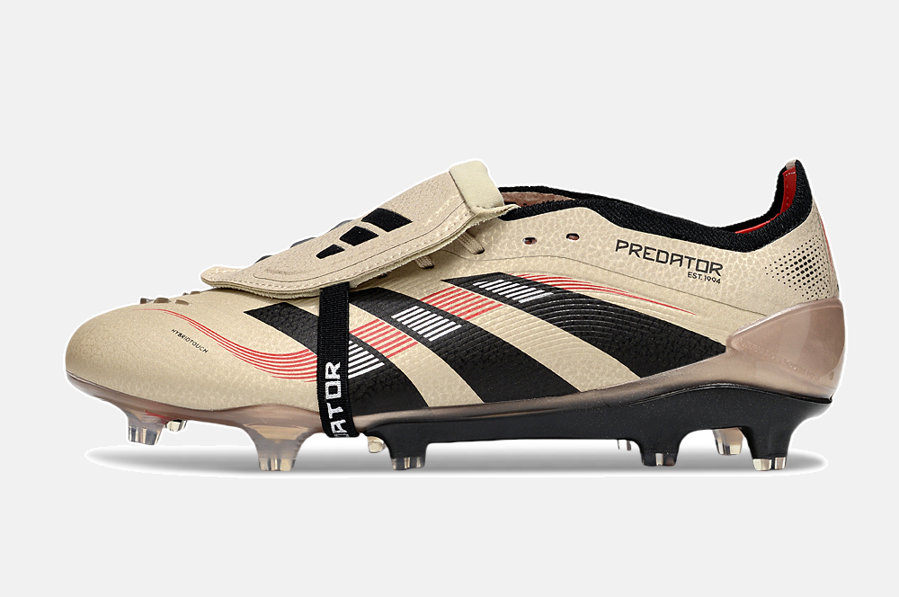 Chuteira Adidas Predator Elite Fold-Over Tongue FG - Dourada, Preta e Vermelha - imagem 4