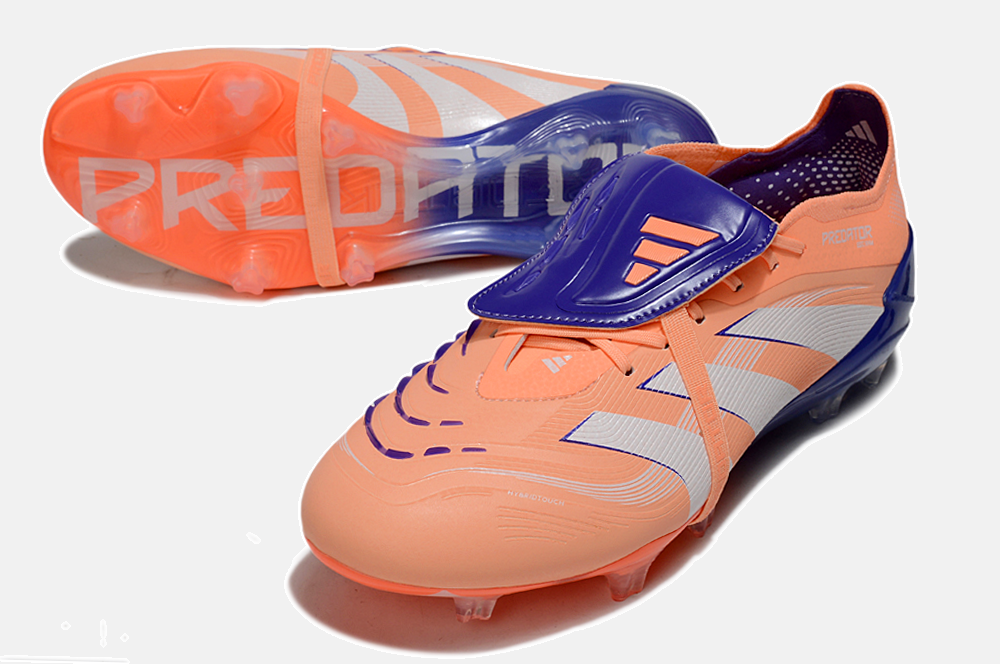Chuteira Adidas Predator Elite Fold-Over Tongue FG - Laranja, Azul e Branca - detalhe