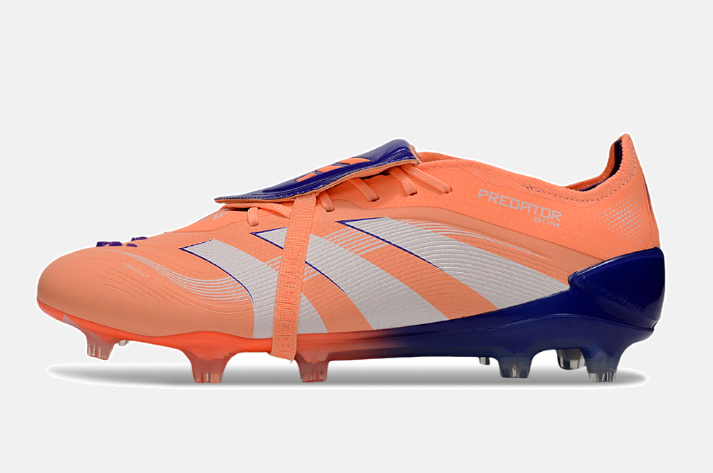 Chuteira Adidas Predator Elite Fold-Over Tongue FG - Laranja, Azul e Branca - imagem 4