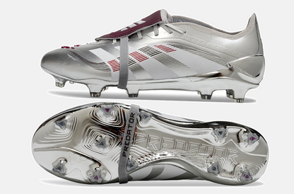 Chuteira Adidas Predator Elite Fold-Over Tongue FG - Prata - vista traseira