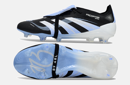 Chuteira Adidas Predator Elite Fold-Over Tongue FG - Preta, Azul e Branca - vista traseira