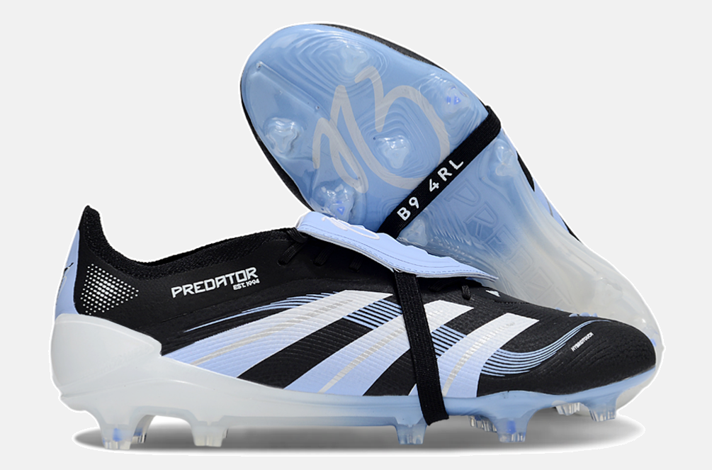 Chuteira Adidas Predator Elite Fold-Over Tongue FG - Preta, Azul e Branca - imagem 8