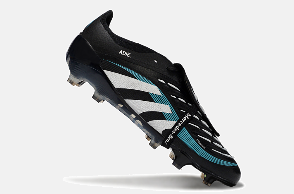Chuteira Adidas Predator Elite Fold-Over Tongue FG - Preta, Branca e Azul - imagem 6