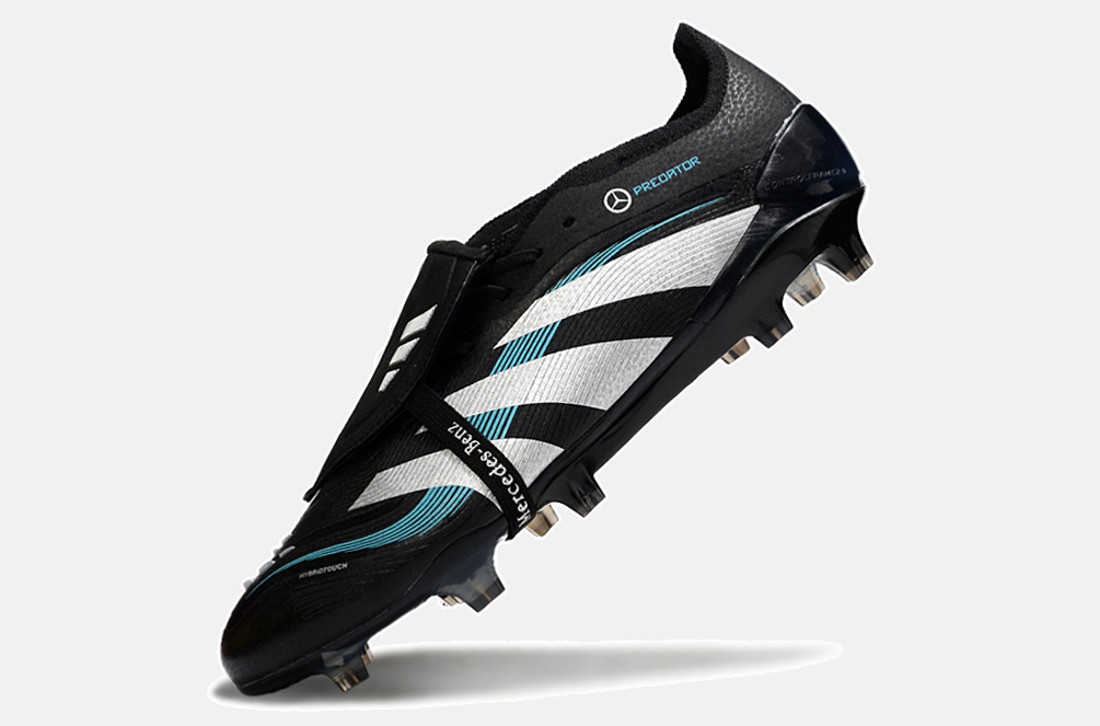 Chuteira Adidas Predator Elite Fold-Over Tongue FG - Preta, Branca e Azul - imagem 5
