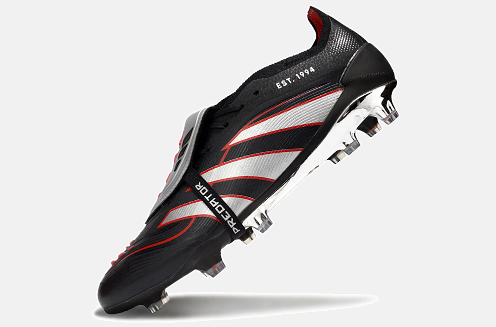 Chuteira Adidas Predator Elite Fold-Over Tongue FG - Preta, Prata e Vermelha - imagem 5