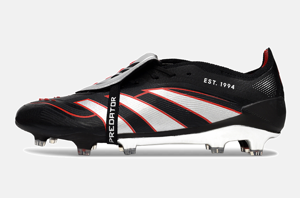 Chuteira Adidas Predator Elite Fold-Over Tongue FG - Preta, Prata e Vermelha - imagem 4
