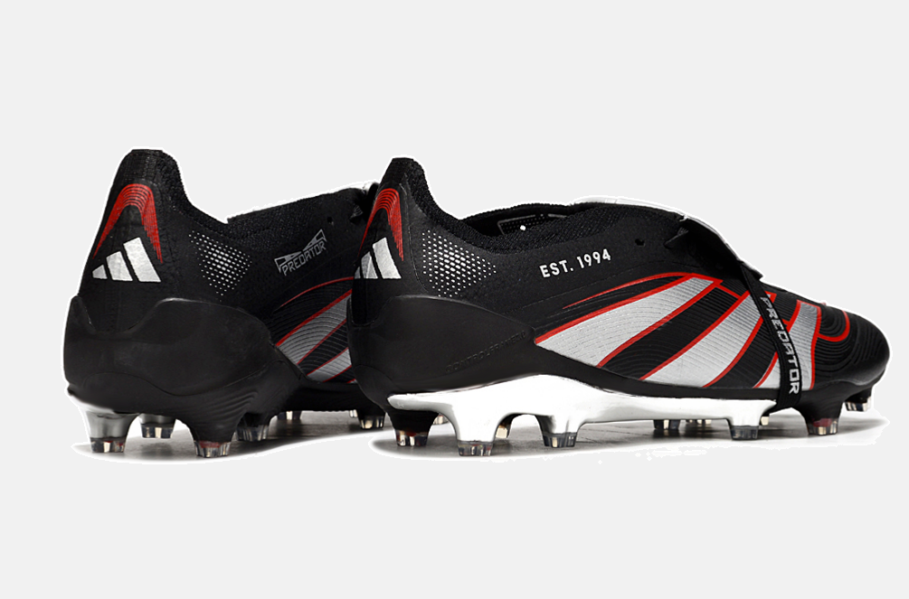 Chuteira Adidas Predator Elite Fold-Over Tongue FG - Preta, Prata e Vermelha - imagem 7