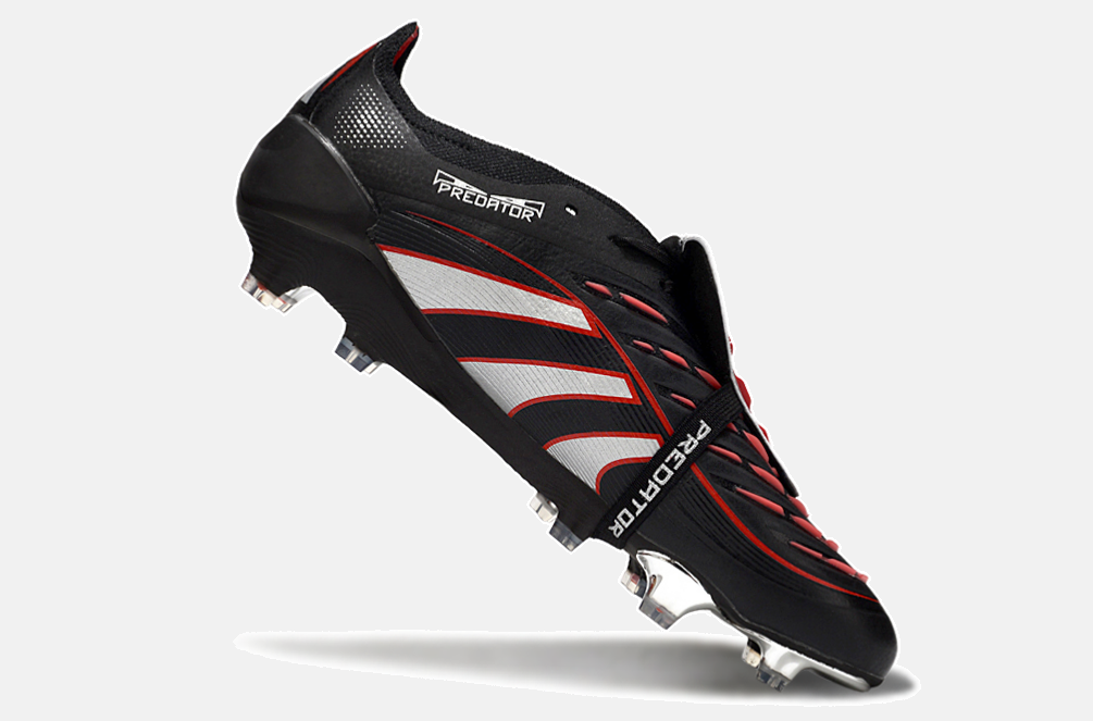Chuteira Adidas Predator Elite Fold-Over Tongue FG - Preta, Prata e Vermelha - imagem 6