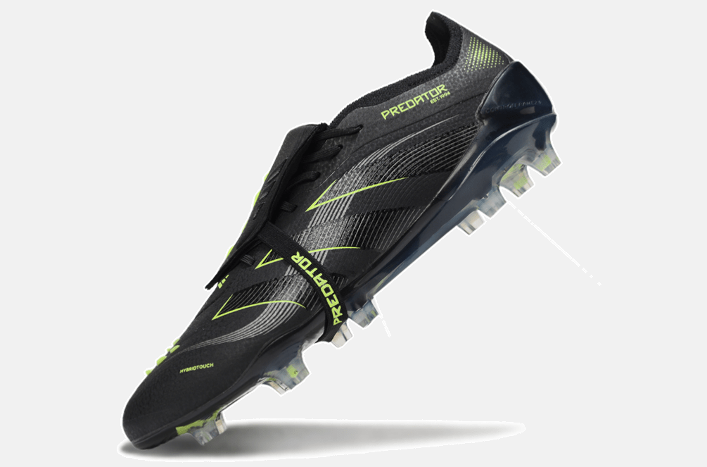 Chuteira Adidas Predator Elite Fold-Over Tongue FG - Preta, Cinza e Verde - Eletric Stealth Pack - Tevo Sports SPORT*