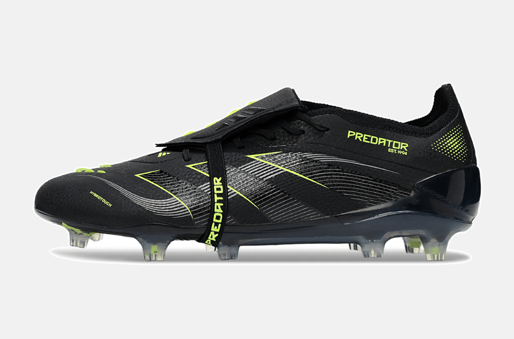 Chuteira Adidas Predator Elite Fold-Over Tongue FG - Preta, Cinza e Verde - Eletric Stealth Pack - Tevo Sports SPORT*