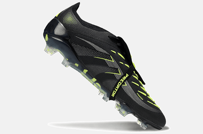 Chuteira Adidas Predator Elite Fold-Over Tongue FG - Preta, Cinza e Verde - Eletric Stealth Pack - Tevo Sports SPORT*