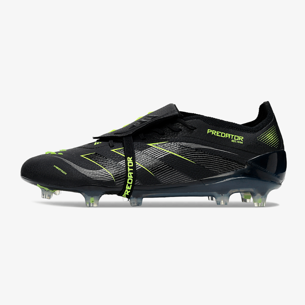 Chuteira Adidas Predator Elite Fold-Over Tongue FG - Preta, Cinza e Verde - Eletric Stealth Pack - Tevo Sports SPORT*