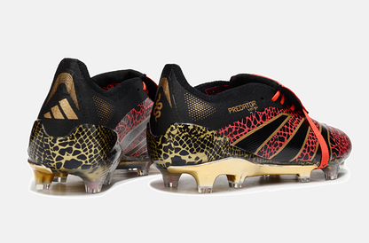 Chuteira Adidas Predator Elite Fold-Over Tongue FG - Preta, Dourada e Vermelha - imagem 7