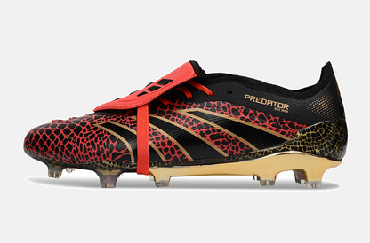 Chuteira Adidas Predator Elite Fold-Over Tongue FG - Preta, Dourada e Vermelha - imagem 4