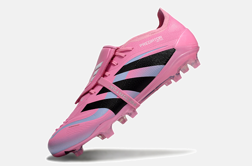 Chuteira Adidas Predator Elite Fold-Over Tongue FG - Rosa, Azul e Preta - imagem 5