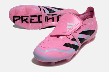 Chuteira Adidas Predator Elite Fold-Over Tongue FG - Rosa, Azul e Preta - detalhe