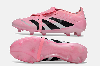 Chuteira Adidas Predator Elite Fold-Over Tongue David Beckham FG - Rosa, Branca e Preta - vista traseira