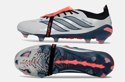 Chuteira Adidas Predator Elite FT 26 FG - Prateada, Azul e Vermelha - vista traseira