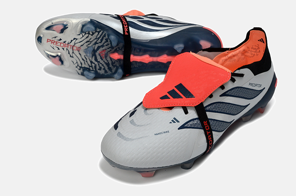 Chuteira Adidas Predator Elite FT 26 FG - Prateada, Azul e Vermelha - detalhe