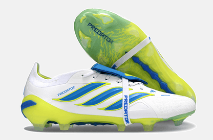 Chuteira Adidas Predator Elite FT 26 FG - Branca, Azul e Amarela - Tevo Sports SPORT*