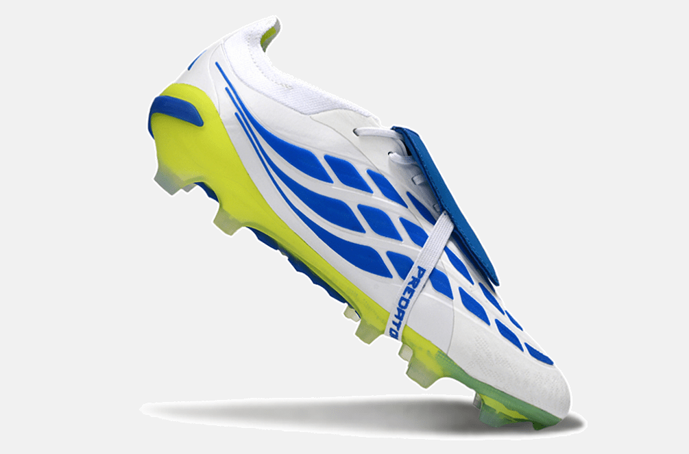 Chuteira Adidas Predator Elite FT 26 FG - Branca, Azul e Amarela - Tevo Sports SPORT*