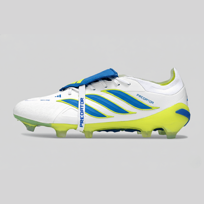 Chuteira Adidas Predator Elite FT 26 FG - Branca, Azul e Amarela - Tevo Sports SPORT*