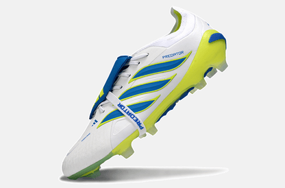 Chuteira Adidas Predator Elite FT 26 FG - Branca, Azul e Amarela - Tevo Sports SPORT*