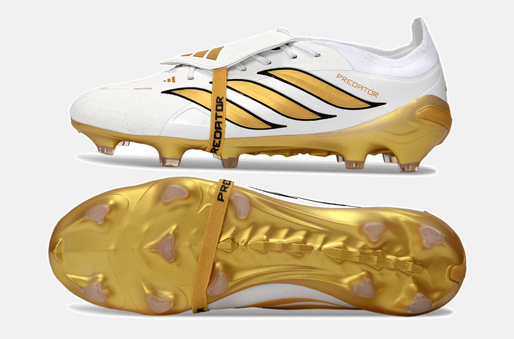 Chuteira Adidas Predator Elite FT 26 FG - Branca e Dourada - Tevo Sports SPORT*