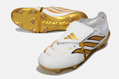Chuteira Adidas Predator Elite FT 26 FG - Branca e Dourada - Tevo Sports SPORT*