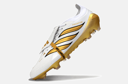 Chuteira Adidas Predator Elite FT 26 FG - Branca e Dourada - Tevo Sports SPORT*