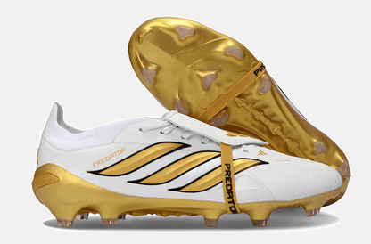 Chuteira Adidas Predator Elite FT 26 FG - Branca e Dourada - Tevo Sports SPORT*